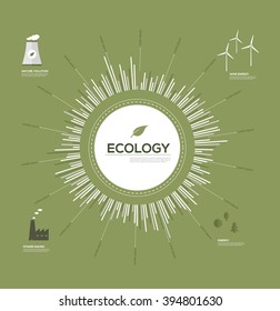 Ecology Infographic Environmental protection concept flat illustration.