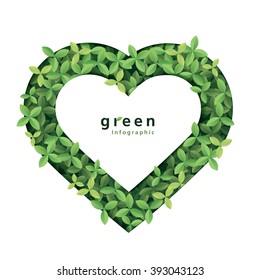 Ecology Info-graphic and green heart