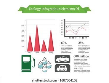 Ecology Infographic oil resource  background Vector Illustration