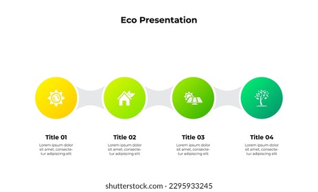 Ecology infographic template. Environmentally friendly template with 4 options, part or templates
