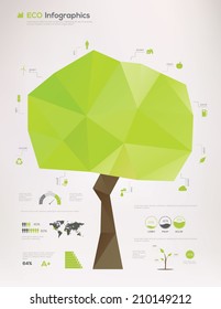 Ecology Infographic, tree concept. Vector Illustration