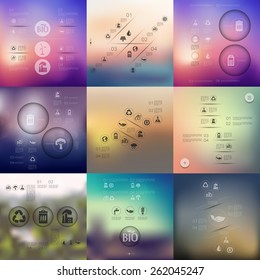 ecology infographic with unfocused background