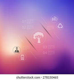ecology infographic with unfocused background
