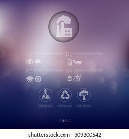 ecology infographic with unfocused background