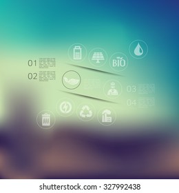 ecology infographic with unfocused background