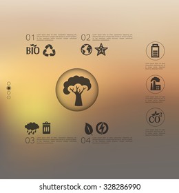 ecology infographic with unfocused background