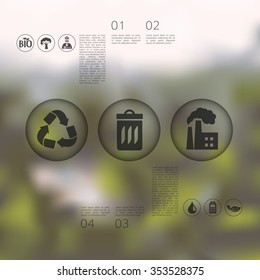 ecology infographic with unfocused background