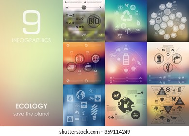 ecology infographic with unfocused background