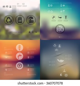 ecology infographic with unfocused background