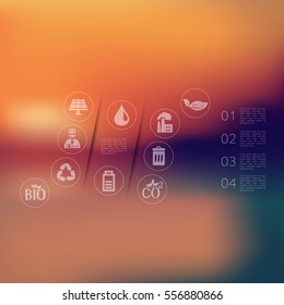 ecology infographic with unfocused background
