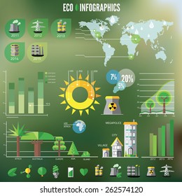 Ecology Infographic, vector illustration.