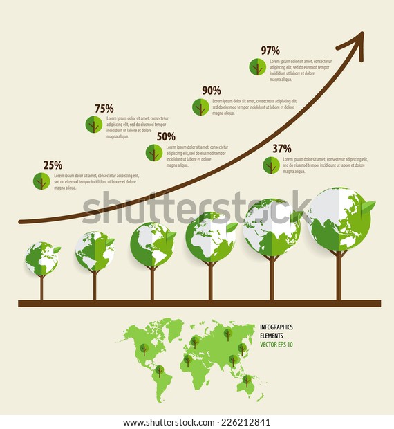 Ecology Infographics Design Elements Graph Growing Stock Vector ...