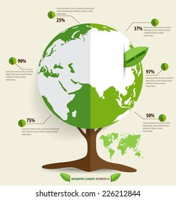 Ecology Infographics design elements. Vector illustration.