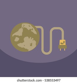 Ecology Infographics design elements. Vector illustration. planet and solar energy