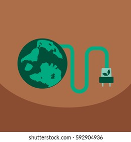 Ecology Infographics design elements. Vector illustration. planet and solar energy