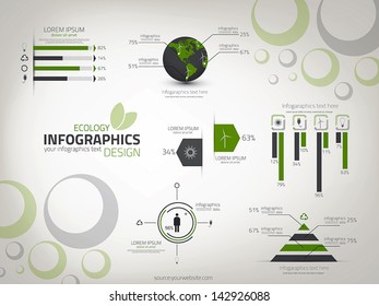 Ecology infographics design. Vector. can be used for workflow layout, diagram, number options, web design.