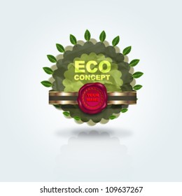 ecology label concept.vector design