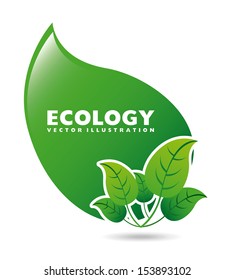 ecology label over white background vector illustration 