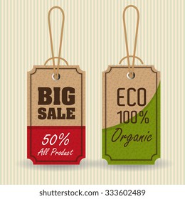 Diseño de etiqueta ecológica y tema de etiqueta, ilustración vectorial gráfica
