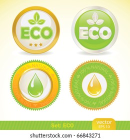 ecology labels, vector illustration