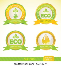 ecology labels, vector illustration