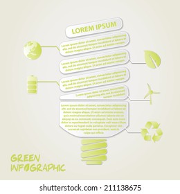 Ecology lamp vector infographics