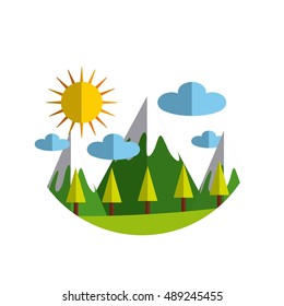 ecology landscape nature icon vector illustration design