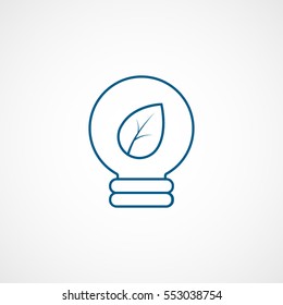 Ecology Leaf In Ball Blue Line Icon On White Background