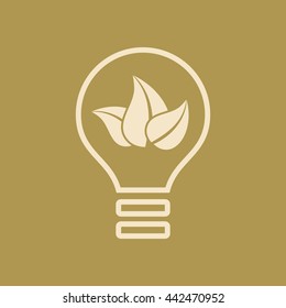 Ecology, Leaf & Bulb Icon. Eps-10.
