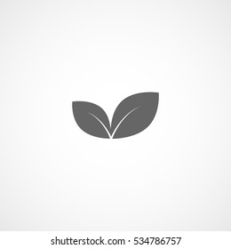 Ecology Leaf Emblem Flat Icon On White Background