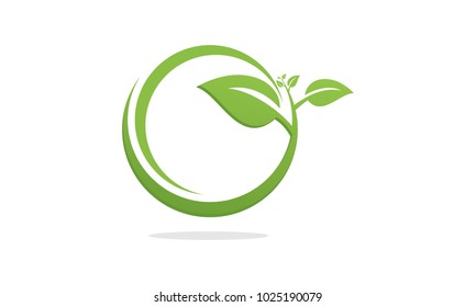 Ecology leaf green logo