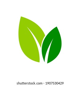 Ökologische Blattsymbol einzeln auf weißem Hintergrund. Vektorgrafik für Grafikdesign oder Umweltinhalte