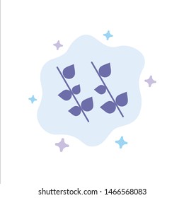 Ecology, Leaf, Nature, Spring Blue Icon on Abstract Cloud Background. Vector Icon Template background
