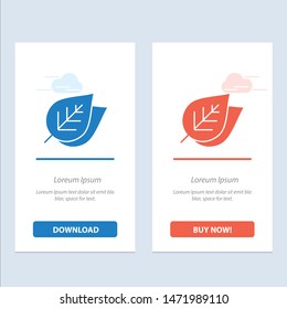 Ecology, Leaf, Nature, Spring  Blue and Red Download and Buy Now web Widget Card Template