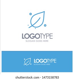 Ecology, Leaf, Nature, Spring Blue outLine Logo with place for tagline
