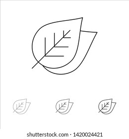 Ecology, Leaf, Nature, Spring Bold and thin black line icon set