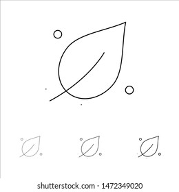 Ecology, Leaf, Nature, Spring Bold and thin black line icon set