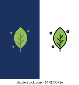 Ecology, Leaf, Nature, Spring  Icons. Flat and Line Filled Icon Set Vector Blue Background