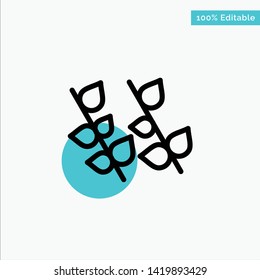 Ecology, Leaf, Nature, Spring turquoise highlight circle point Vector icon
