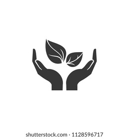 Ecology Leaf On Hand Flat
