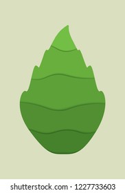 Ecology Leaf Paper Cut  Vector Illustration
