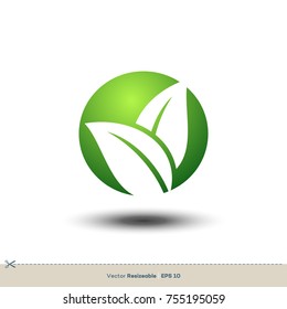 Ecology Leaf Sphere Icon Vector Logo Template Illustration Design. Vector EPS 10.