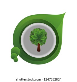 ecology leaf with tree plant