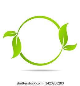 Ecology with leafs eco style. Business concepts to protect nature 