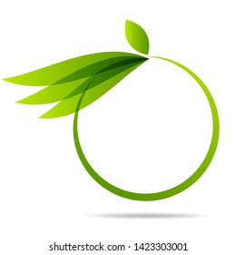 Ecology with leafs eco style. Business concepts to protect nature 