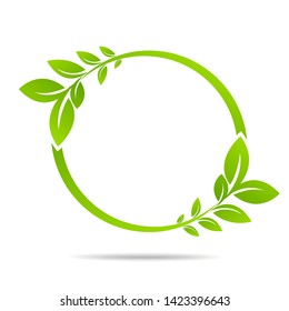 Ecology with leafs eco style. Business concepts to protect nature 