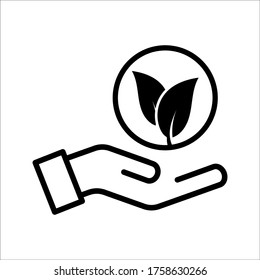 ecology leafs icon on background