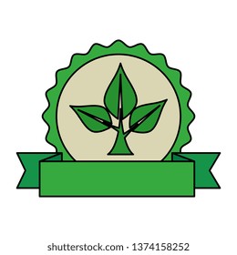 ecology leafs plant circular frame