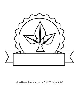 ecology leafs plant circular frame