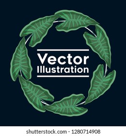 ecology leafs plants circular frame